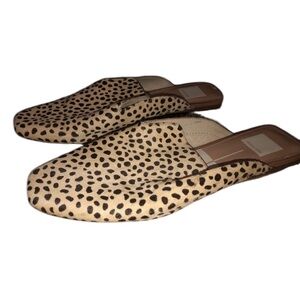 Anthropology Dolce Vita Leopard Print Hair Mules size 8.5 WIDE Width